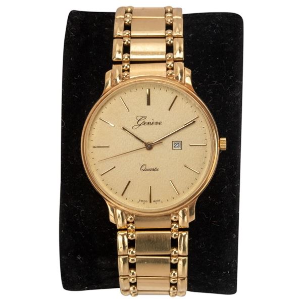 14K Geneve Quartz Men's Wristwatch - Italy