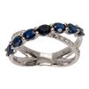 Image 1 : Effy 14K Diamond & Blue Sapphire Crossover Ring