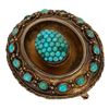 Image 1 : Victorian 18K & Silver Turquoise Keepsake Brooch