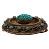 Image 3 : Victorian 18K & Silver Turquoise Keepsake Brooch