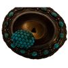 Image 6 : Victorian 18K & Silver Turquoise Keepsake Brooch