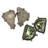 Image 1 : Sterling Earring Lot: Libyan Desert Glass, Peridot