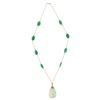 Image 1 : 14K Chinese Carved Jade Pendant Necklace