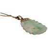 Image 3 : 14K Chinese Carved Jade Pendant Necklace