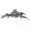 Image 2 : Antique White Gold Plated Flower Diamond Brooch