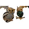 Image 7 : Gold Tone Rhinestone Figural Owl Brooch Lot