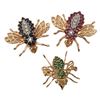 Image 1 : 14K Gold Jeweled Bee Brooches