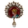 Image 1 : 14K Henri Cheron Limoges France Portrait Brooch