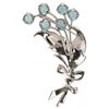 Image 2 : Sterling Blue Glass Gemstone Floral Bouquet Pin