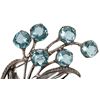 Image 3 : Sterling Blue Glass Gemstone Floral Bouquet Pin