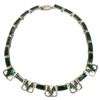Image 1 : Taxco Mexico Sterling & Inlaid Malachite Necklace