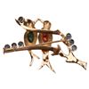 Image 3 : 18K Jeweled Love Birds on a Branch Figural Brooch