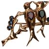 Image 4 : 18K Jeweled Love Birds on a Branch Figural Brooch