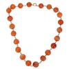Image 1 : 14K Chinese Carved Orange Carnelian Bead Choker