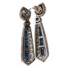 Image 2 : 14K Diamond & Sapphire Art Deco Style Earrings