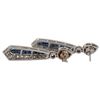 Image 3 : 14K Diamond & Sapphire Art Deco Style Earrings