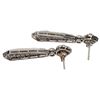 Image 4 : 14K Diamond & Sapphire Art Deco Style Earrings