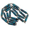 Image 1 : Chinese Gilt Silver Blue Enamel Bead Necklace