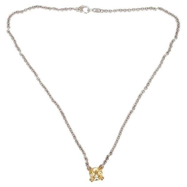 Judith Ripka 18K Sterling Canary Crystal Necklace