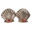 Image 2 : Tiffany & Co. Silver 14K Ruby Shell Earrings