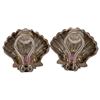 Image 3 : Tiffany & Co. Silver 14K Ruby Shell Earrings