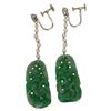 Image 5 : Art Deco 14K Jade, Seed Pearl and Diamond Parure