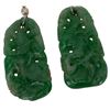 Image 7 : Art Deco 14K Jade, Seed Pearl and Diamond Parure