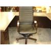 Image 1 : Walnut Framed Black Leather Highback Gaslift Chair