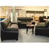 Image 1 : Black Leather 3-pcs Sofa, Loveseat And Chair Set