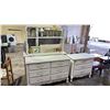 Image 1 : ORNATE 6 DRAWER VANITY DRESSER  46" X 17" X 31" WITH MIRROR & 3-DRAWR SIDE DRESSER 32" X 18" X 30