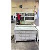 Image 2 : ORNATE 6 DRAWER VANITY DRESSER  46" X 17" X 31" WITH MIRROR & 3-DRAWR SIDE DRESSER 32" X 18" X 30