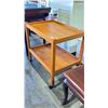 Image 2 : DANISH MODERN ROLLING SIDE TABLE 25.5" X 17.5" X 24.5"
