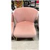 Image 2 : 2 PINK/SALMON RIBBED-BACK CHAIRS