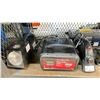 Image 2 : SHELF OF ASSORTED ITEMS INCLUDING; MOTOMASTER BATTERY CHARGER, TOOLBOXES WITH CONTENTS, LIGHTS &