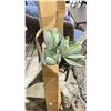Image 2 : DECORATIVE METAL CLOCK, 3 TIER METAL RACK & FAUX PLANT