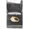 Image 2 : GOLD COLOURED RING WITH WHITE STONES