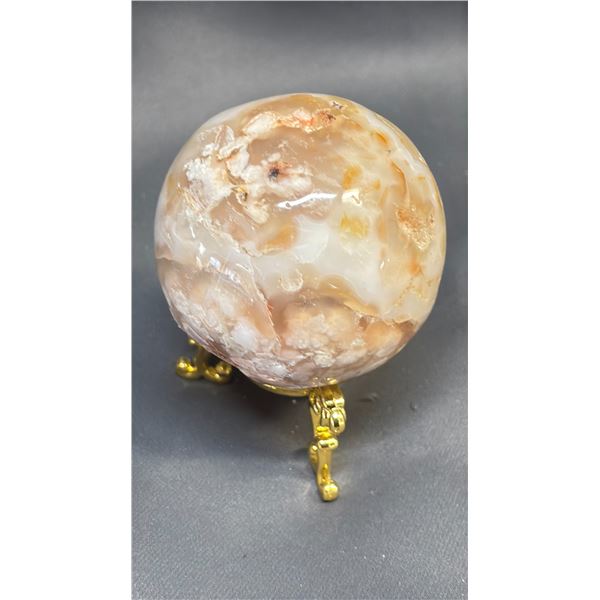 58MM FLOWER AGATE SPHERE LISTED RETAIL $600