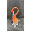 Image 2 : 2 VINTAGE GLASS VASES AND GLASS CRANE