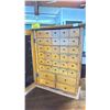 Image 2 : 1930'S HUMPHREYS SPECIFICS MEDICINE CABINET WITH LITHOGRAPHED TIN AND OAT DOOR, AND OAT CABINET