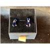 Image 1 : PLATINUM PLATED 2.0CT EACH PEAR BUT LAB-CREATED BLUE SAPPHIRE DANGLE EARRINGS