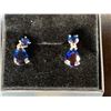 Image 2 : PLATINUM PLATED 2.0CT EACH PEAR BUT LAB-CREATED BLUE SAPPHIRE DANGLE EARRINGS