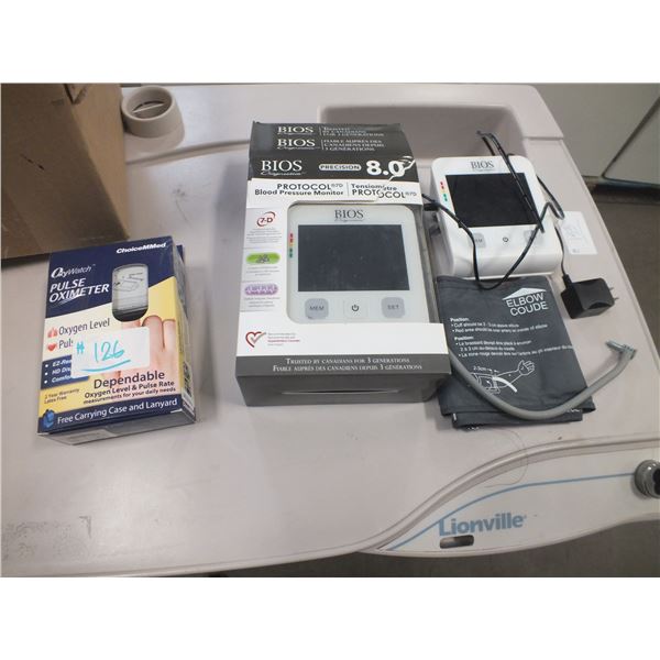 2 Bios Blood Pressure Monitors  & 1 Pulse Oximeter