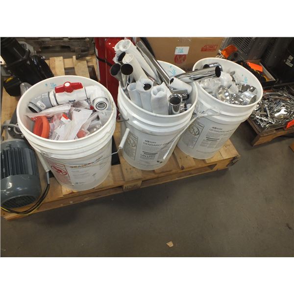 3 Pails Of Plumbing Hardware