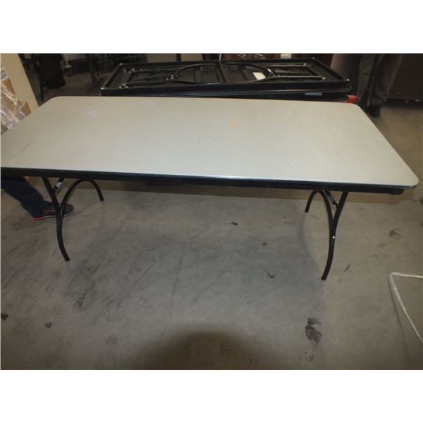 Nine 6ft Plastic Top Folding Tables