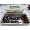 Image 2 : SINGER SEWING BOX AND CONTENTS/BUTTONHOLE ATTACHMENT WITH 1946 MANUAL