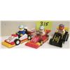 Image 1 : 3 Vintage Lego Racers 1992 1563 Promo Track Blaster - 1988 1612 Race Car & Driver - 1988 Sprint Race