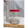 Image 2 : KRAFT VINTAGE 1989 GLASS TEDDY BEAR PEANUT BUTTER JAR.