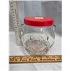 Image 1 : KRAT VINTGE 1989 GLASS TEDDY BEAR PEANUT BUTTER JAR.