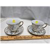 Image 1 : 2 YAMASEN/JAPAN 24KT GOLD TEA CUP WITH SAUCERS.  I CUP CRACKED.