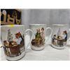 Image 2 : SET OF 8 WINTAGE 1982 NORMAN ROCKWELL MUGS.